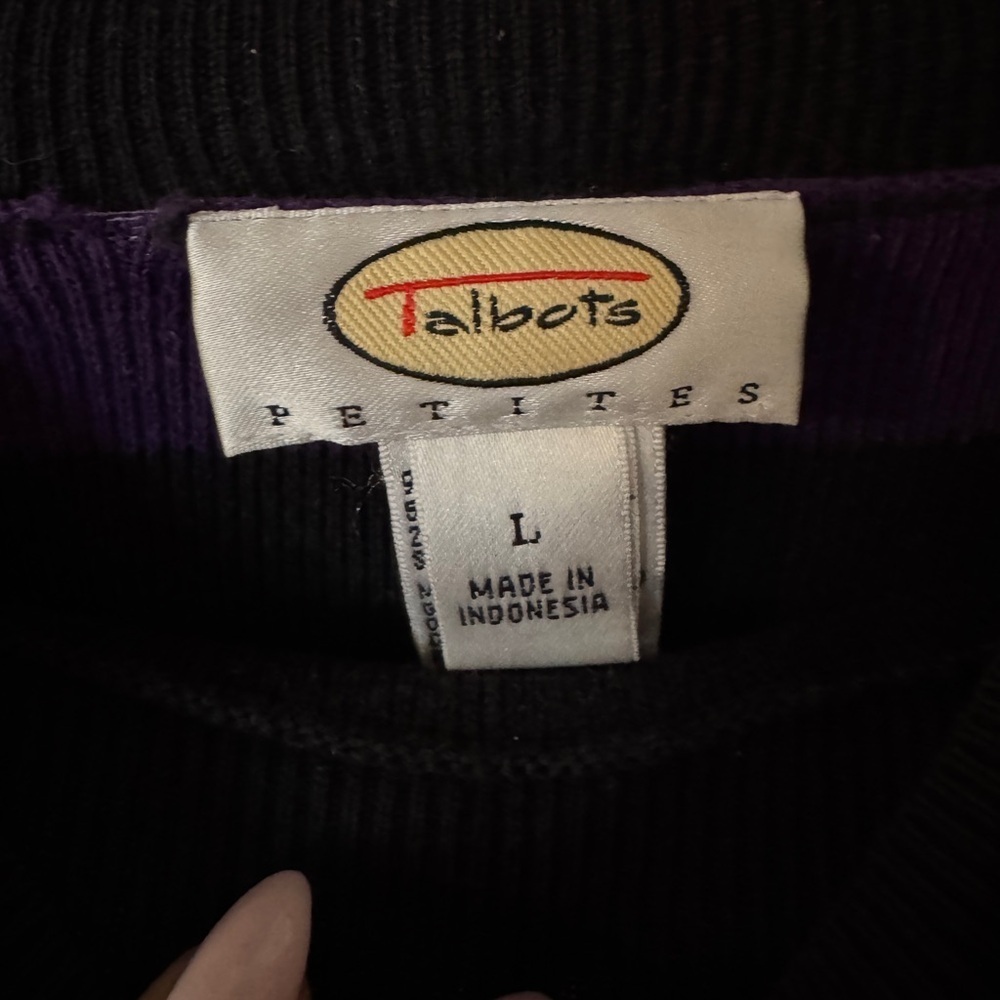 90’s striped cotton‎ blend vintage turtleneck sweater baggy grunge Y2K size L - Picture 7 of 7